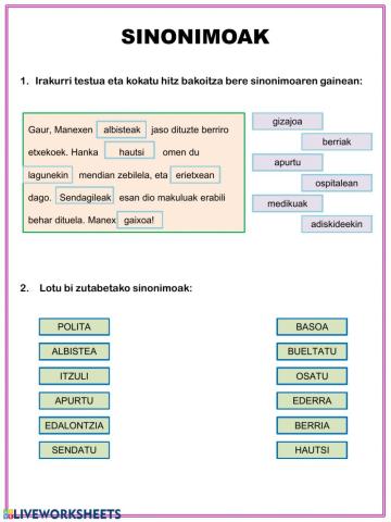 Sinonimoak