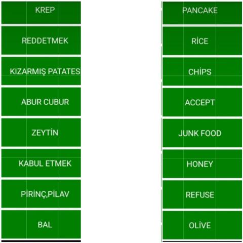 Ingilizce eşleştirme oyunu