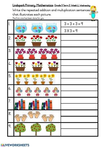 Grade 3:Mathematics Term 2 Week 4 Worksheet 3: Wednesday