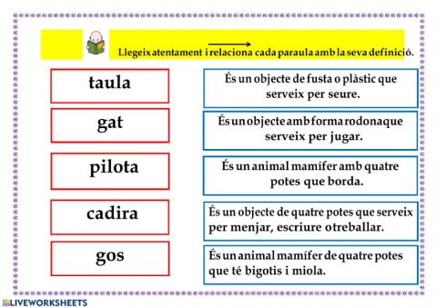 relacionar definicions