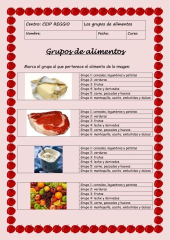 Los grupos de alimentos 3º Primaria