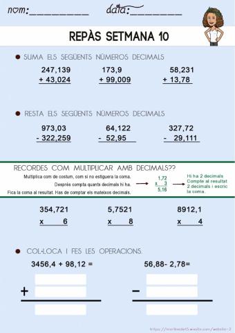 Operacions amb decimals