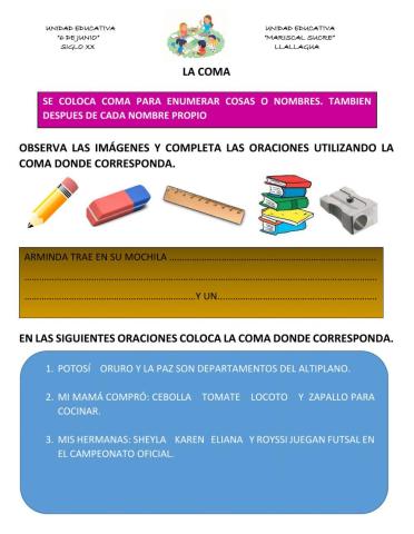 La coma y los dos puntos