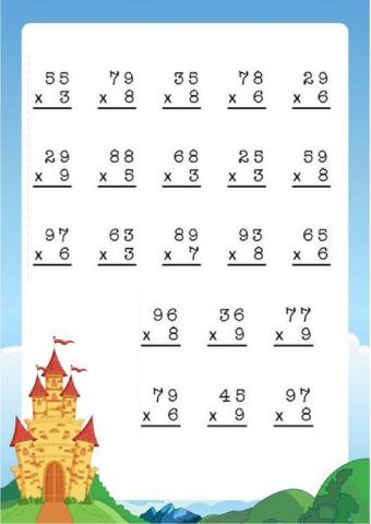 Multiplicaciones por una cifra con llevada