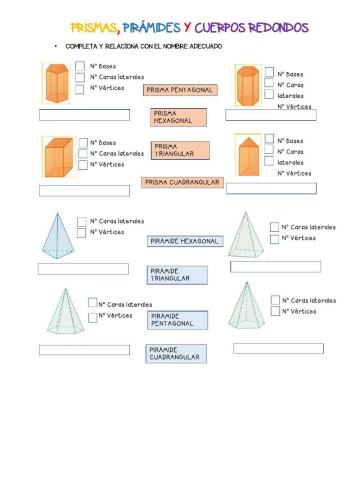 Prismas, pirámides y cuerpos redondos