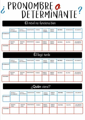 ¿pronombre o determinante?