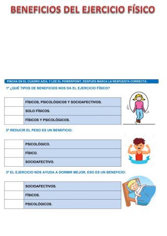 Beneficios del ejercicio físico.