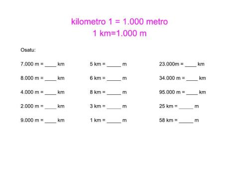 Kilometroa eta metroa