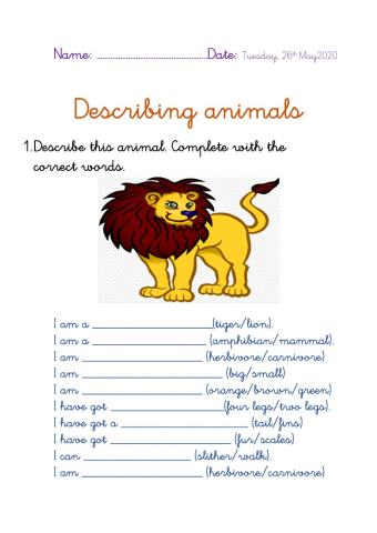 Describing animals