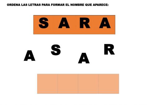 Ordenar nombre Sara