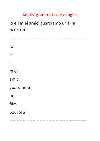 Analisi grammaticale e logica