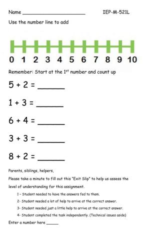 Number line addition