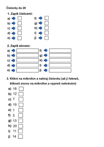 Zahlen bis 20