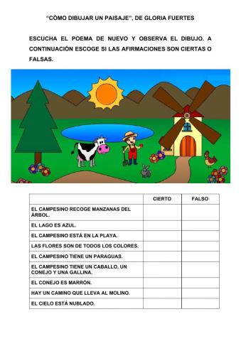 Verdadero o falso poema -cómo dibujar un paisaje-