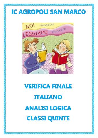 Verifica analisi logica-classi quinte