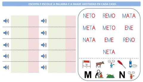 Discriminación auditiva en palabras N - M