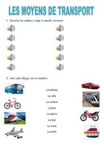 Francés 6º. Les moyens de transport