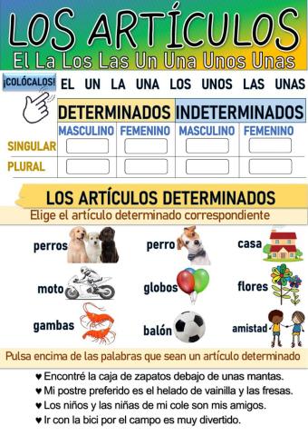 Los artículos determinados e indeterminados