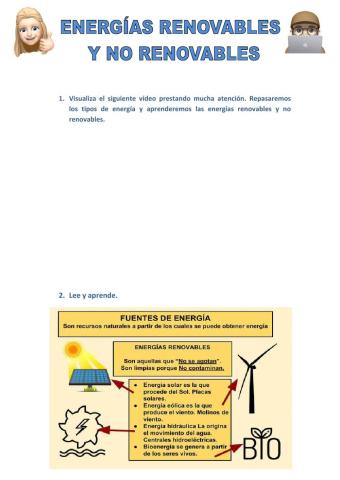 Energías renovables y no renovables