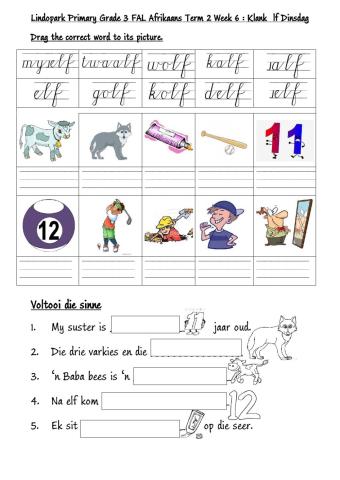 Grade 3 Term 2 Week 6 Afrikaans lf klank: Tuesday