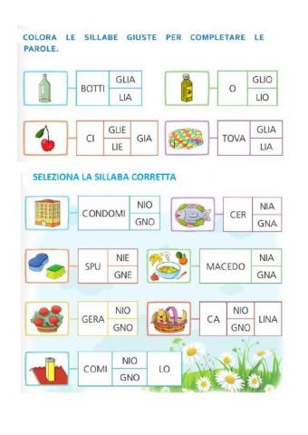 Completa gli-li-gn-ni