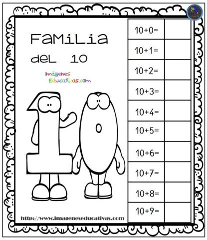 Repaso de la familia del 10