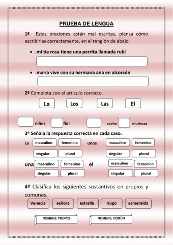 Prueba de lengua