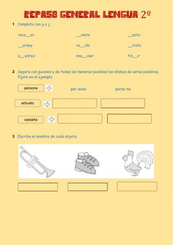 Repaso anual 2 primaria lengua