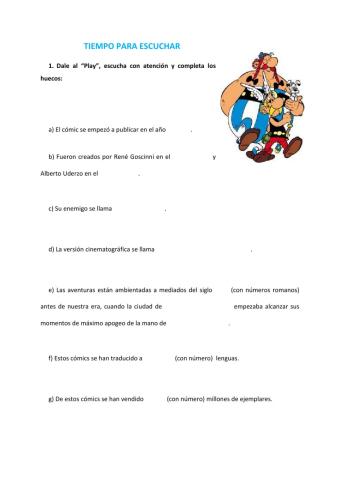 Tiempo para escuchar. astérix y obélix