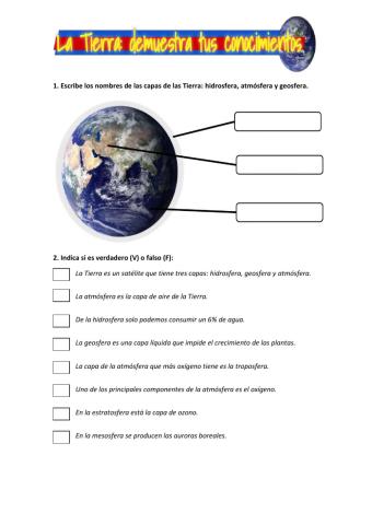 La Tierra: demuestra tus conocimientos