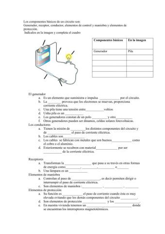 Componentes de los circuítos eléctricos