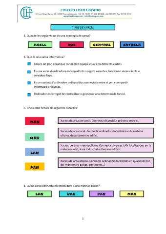 4rtESO-Activitats (1) Tipus de Xarxes