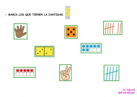 Marca los que tienen la cantidad 5