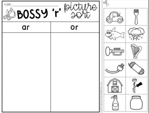 R Controlled Picture Word Sort AR & OR