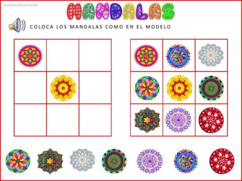 COLOCA LOS MANDALAS COMO EN EL MODELO