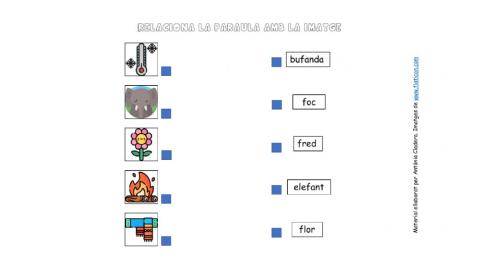 Relaciona imatge paraula lletra f