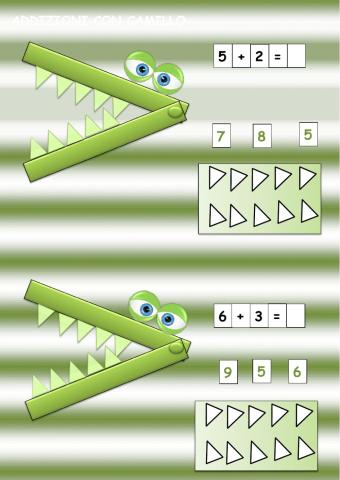 Addizioni e sottrazioni con il coccodrillo Camillo