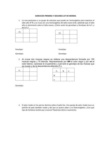 Primera y Segunda ley de Mendel