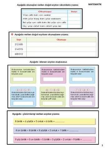 4.SINIF MATEMATİK-1