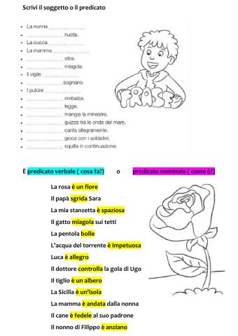 Soggetto e predicato mancanti