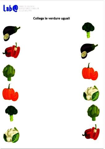 Collega immagini uguali verdure