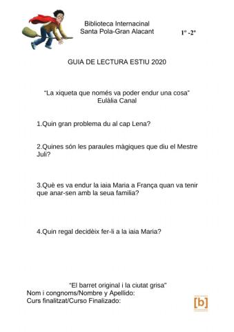 1º-2º(043) La xiqueta que només va poder endur una cosa