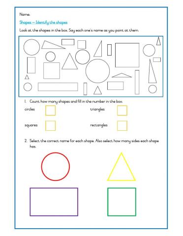 Shapes - names and sides