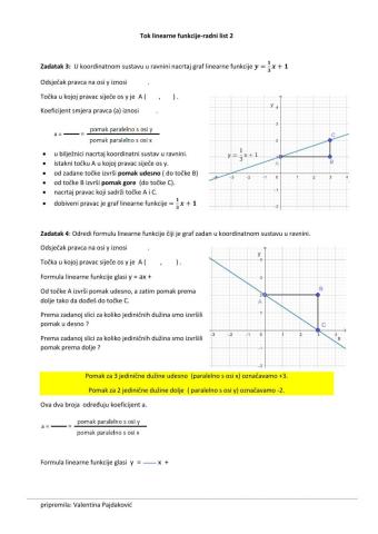 Tok linerne funkcije- radni list 2