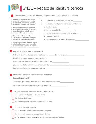 Repaso de literatura barroca