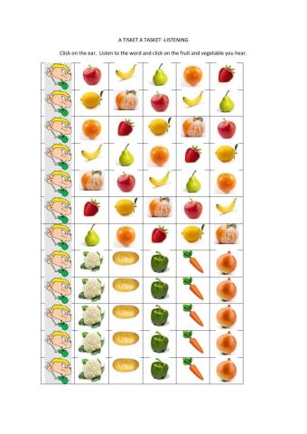 A tisket a tasket fruit and veg listening exercise