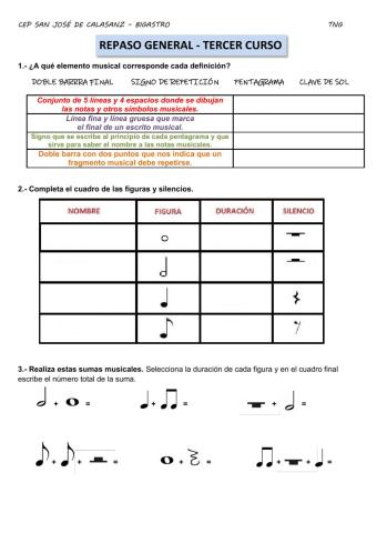 TERCER CURSO - REPASO GENERAL