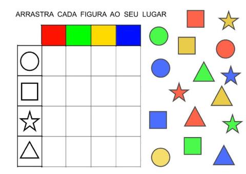 Arrastra cada figura ao seu lugar