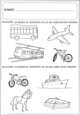 Medios de transporte y capacidad