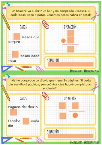 Problemas de multiplicación y división